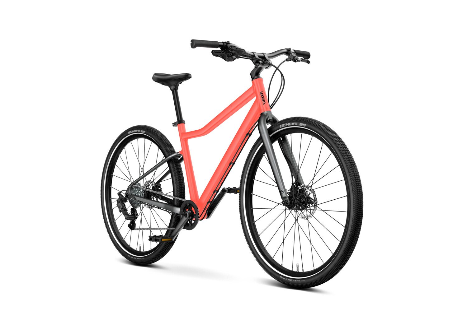 Woom 6 Explore 26 inch kinderfiets roze voorkant