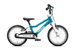 Woom 2 GO 14 inch kinderfiets metallic blue voor kinderen van 3 tot 5 jaar oud